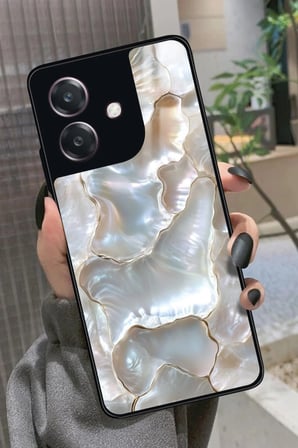Oppo A3 5G Uyumlu Beyaz Tasarımlı Parlak Silikon Kılıf