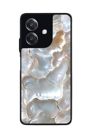 Oppo A3 5G Uyumlu Beyaz Tasarımlı Parlak Silikon Kılıf