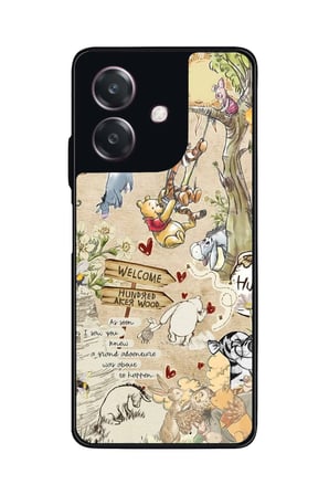 Oppo A3 5G Uyumlu Ayı Winnie Tasarımlı Parlak Silikon Kılıf