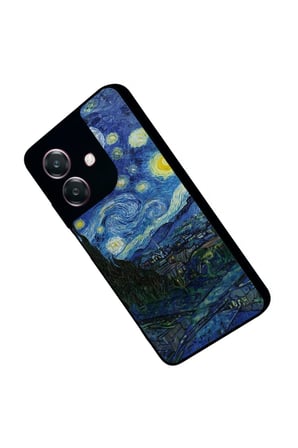 Oppo A3 5G Uyumlu Van Gogh Tasarımlı Parlak Silikon Kılıf