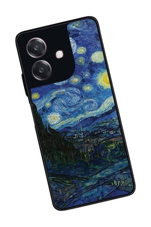 Oppo A3 5G Uyumlu Van Gogh Tasarımlı Parlak Silikon Kılıf