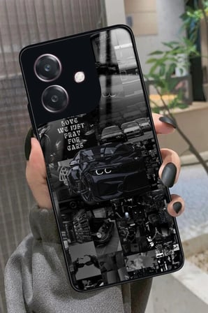 Oppo A3 5G Uyumlu Araba Posteri Tasarımlı Parlak Silikon Kılıf