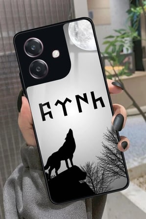 Oppo A3 5G Uyumlu Bozkurt Tasarımlı Parlak Silikon Kılıf