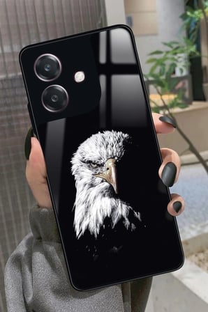 Oppo A3 5G Uyumlu Kartal Tasarımlı Parlak Silikon Kılıf