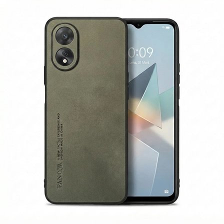 Oppo A38 Uyumlu Kılıf Deri Görünümlü Şık Tasarım Hlt-Hide