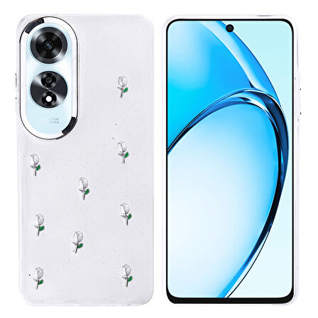 Oppo A60 Kılıf Airbag Tasarımlı Simli Şeffaf Zr-Kutup