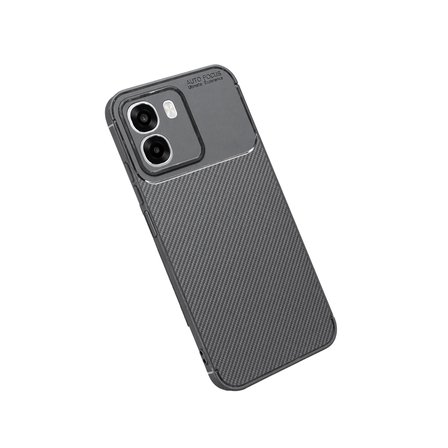 Oppo A6T 5G Uyumlu Kılıf Soft Karbon Görünüm Esnek Silikon Azn-Negro