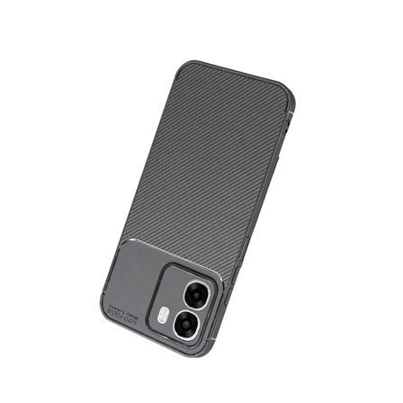 Oppo A6T 5G Uyumlu Kılıf Soft Karbon Görünüm Esnek Silikon Azn-Negro