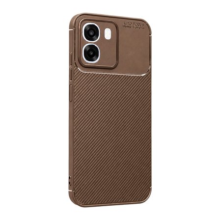 Oppo A6T 5G Uyumlu Kılıf Soft Karbon Görünüm Esnek Silikon Azn-Negro