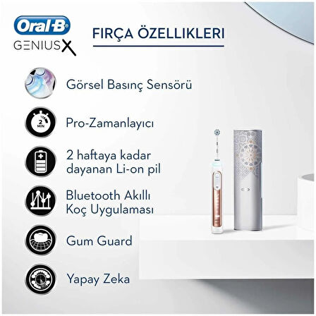 Oral-B Genius X 20000N Yapay Zeka Destekli Rose Gold Şarj Edebilir Diş Fırçası