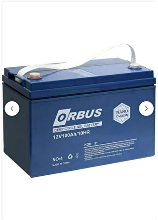Orbus 12V 100Ah Deep Cycle Nano Carbon Jel Akü (Üretim Tarihi:2024)