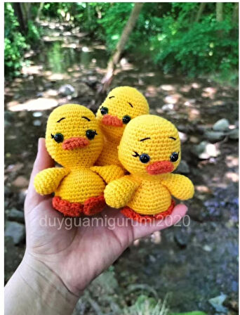 Amigurumi ördek anahtarlık veya oyuncak 10 cm