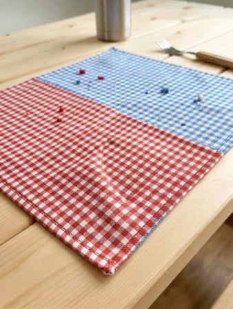 Beslenme Örtüsü 50x70 cm Mavi Kırmızı Pötikare Kareli Çok Amaçlı Yiyecek Örtüsü