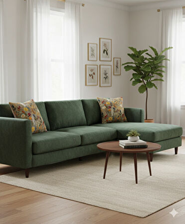 Sonbahar Çiçekleri Desenli Dijital Baskılı 2'li Kırlent 40 cm x 40 cm