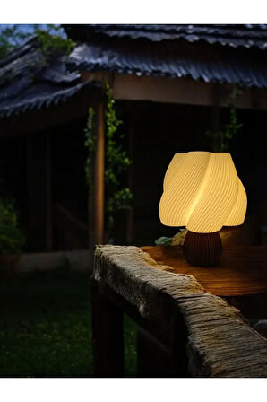 Vintage Dekoratif Bohem Ice Abajur Gece Masa Lambası Ev Dekorasyon Kahve Krem