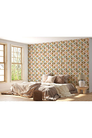 Renkli Pastel Şekiller Modern Duvar Kağıdı-5545