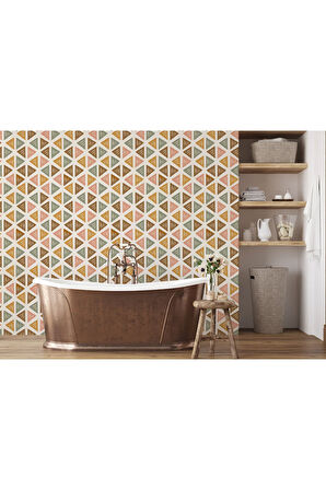 Renkli Pastel Şekiller Modern Duvar Kağıdı-5545