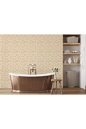 Karamel Rengi Kesik Çizgili İskandinav Tarzı Modern Duvar Kağıdı-5548