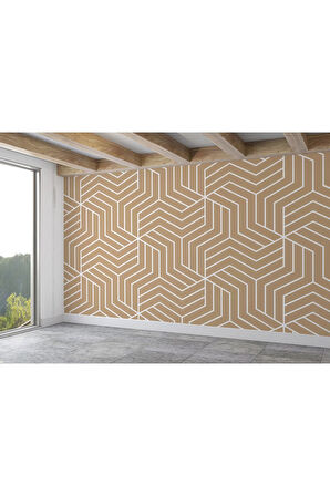 Pastel Renkli Geometrik Desenli Duvar Kağıdı-5779