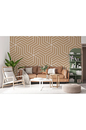 Pastel Renkli Geometrik Desenli Duvar Kağıdı-5779