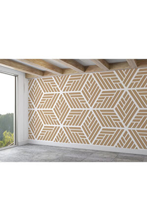 Pastel Renkli Geometrik Desenli Duvar Kağıdı-5781