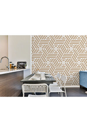 Pastel Renkli Geometrik Desenli Duvar Kağıdı-5787