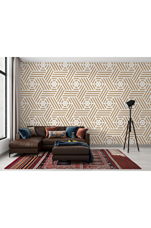 Pastel Renkli Geometrik Desenli Duvar Kağıdı-5787