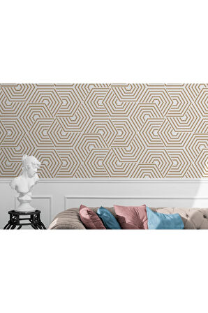 Pastel Renkli Geometrik Desenli Duvar Kağıdı-5788