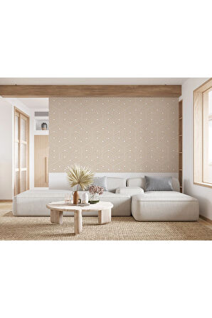 Pastel Renkli Geometrik Desenli Duvar Kağıdı-5788