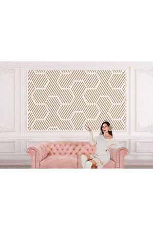Pastel Renkli Geometrik Desenli Duvar Kağıdı-5790
