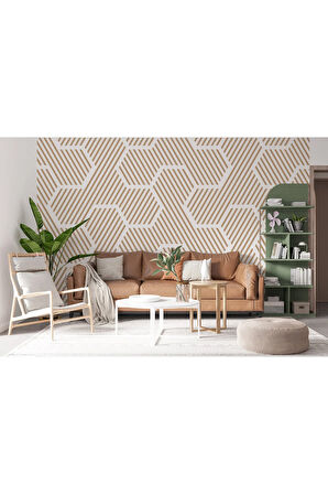 Pastel Renkli Geometrik Desenli Duvar Kağıdı-5790