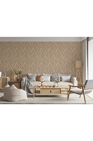 Pastel Renkli Geometrik Desenli Duvar Kağıdı-5791