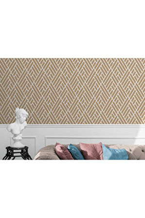 Pastel Renkli Geometrik Desenli Duvar Kağıdı-5791