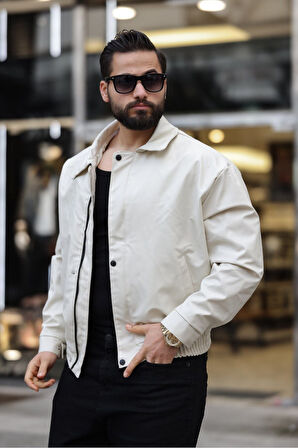 ERKEK SALAŞ OVERSİZE TREND DERİ CEKET