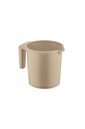 Plastik Saplı Maşrapa 1600 ml Tuvalet Banyo Plastik Su Kabı Kahverengi