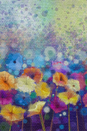 Duvar Örtüsü Soyut Suluboya Çiçekler Kaliteli Kanvas Duvar Halısı Dekoratif Duvar Örtüsü Ev ve O 3994