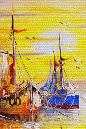 Duvar Örtüsü Denizdeki Yelkenliler Yağlıboya Görünümlü Kanvas Duvar Halısı Dekoratif Duvar Örtüs 3997