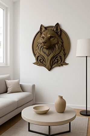 Dekoratif Bozkurt Gold Hediyelik Ofis Ev Dekoru 20 Cm