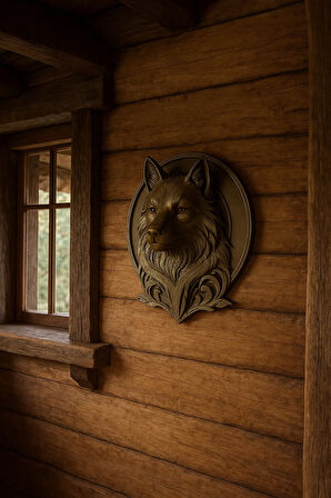 Dekoratif Bozkurt Gold Hediyelik Ofis Ev Dekoru 20 Cm