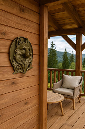 Dekoratif Bozkurt Gold Hediyelik Ofis Ev Dekoru 20 Cm