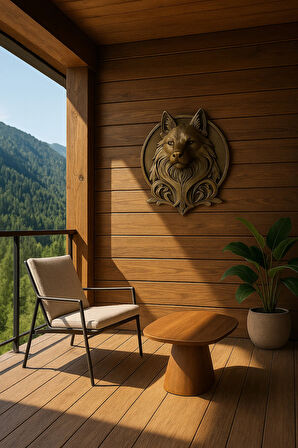 Dekoratif Bozkurt Gold Hediyelik Ofis Ev Dekoru 20 Cm