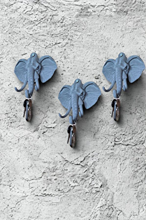 Dekoratif Bereket Fil Askılık Çok Amaçlı 3'lü Takım