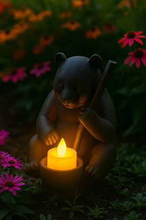 Dekoratif TeaLight Mum Hediyeli Ayı Panda
