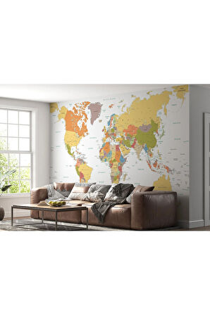 Oxyteez   Detaylı Öğretici İngilizce Dünya Haritası Duvar Kağıdı-1042 1042