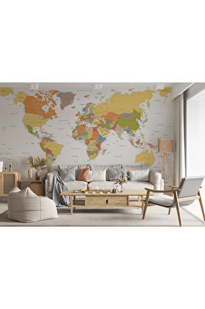 Oxyteez   Detaylı Öğretici İngilizce Dünya Haritası Duvar Kağıdı-1042 1042