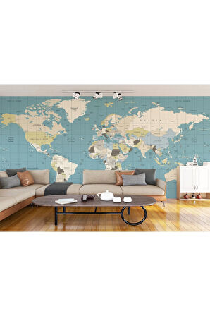 Oxyteez   İngilizce Dünya Haritası Duvar Kağıdı-1070 1070