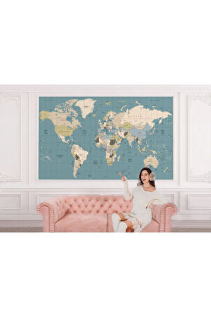 Oxyteez   İngilizce Dünya Haritası Duvar Kağıdı-1070 1070