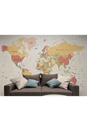 Oxyteez   İngilizce Dünya Haritası Duvar Kağıdı Detaylı Öğretici -1078 1078