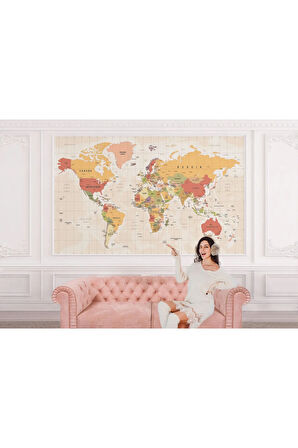 Oxyteez   İngilizce Dünya Haritası Duvar Kağıdı Detaylı Öğretici -1078 1078