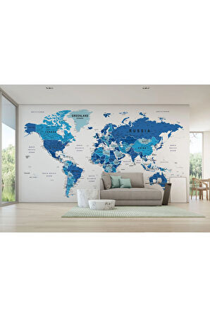 Oxyteez   Dünya Haritası Duvar Kağıdı Ülke ve Başkentli İngilizce Dünya Haritası-1573 1573